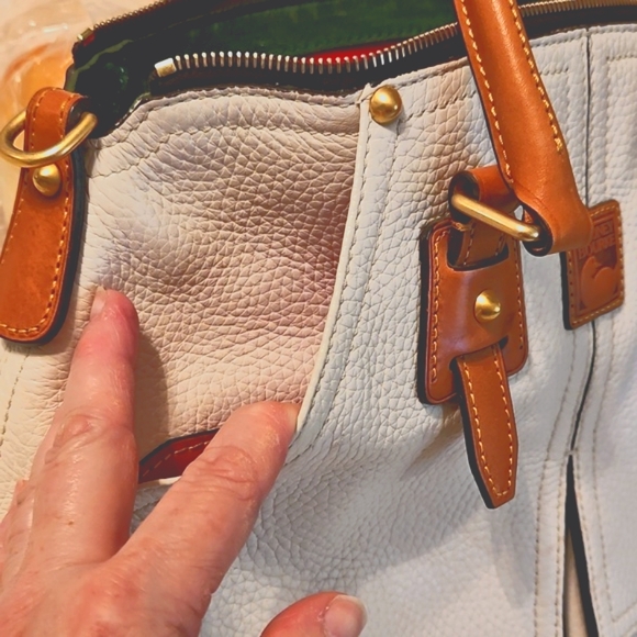 Dooney & Bourke  Florentine Clayton Tan and White Wth Tassels - Picture 6 of 15